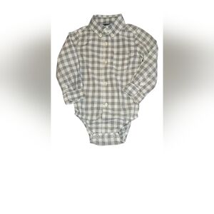 Carter's  Plaid Button-down long Sleeve Onesie Shirt